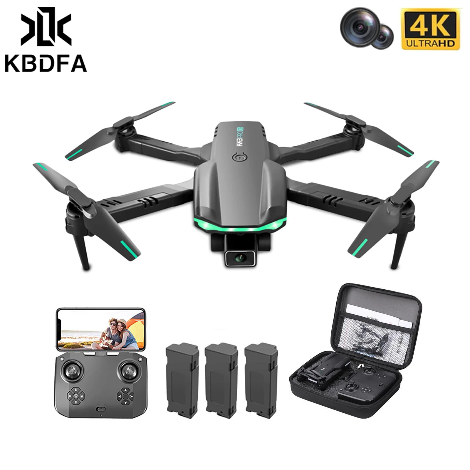 KBDFA KK3 PRO Drones With Camera HD 4K Professional Aerial Photography Foldable Quadcopter RC Fixed Altitude Remote Control syma x5c remote control quadcopter