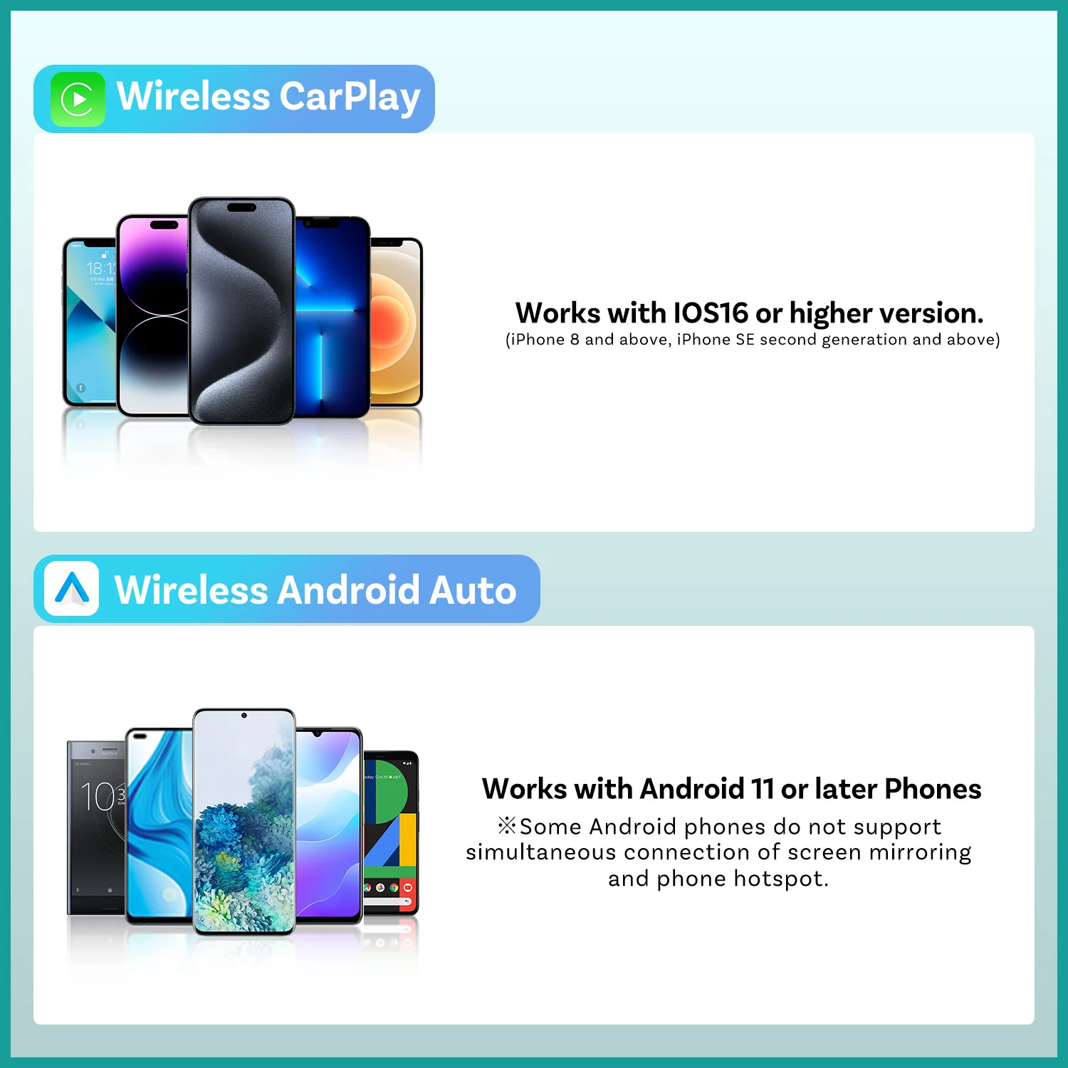 OTTOCAST Express 9 インチ CarPlay スクリーン Android 13 カーラジオ