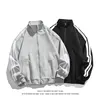 Sporty Color Block Open Cardigan Sweatshirt Loose Casual Stand Collar Jacket for Women Autumn 2025 Street Style Long Sleeve