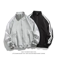 Sporty Color Block Open Cardigan Sweatshirt Loose Casual Stand Collar Jacket for Women Autumn 2025 Street Style Long Sleeve