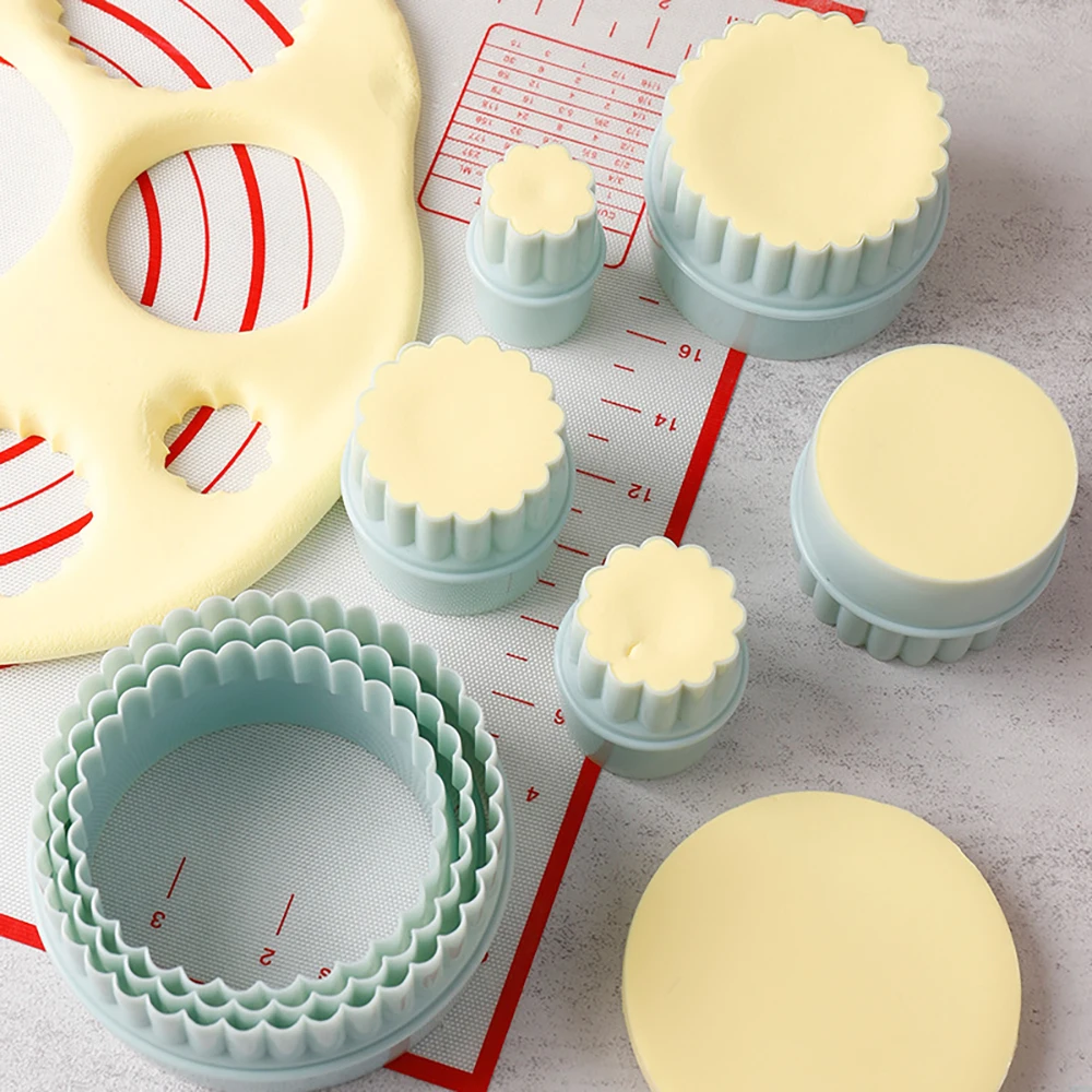 Round Lace Cookie Cutter Set 8pcs/Set DIY Fondant Dough Baking Cutter Kitchen Non-stick Dumplings Pastry Tools Accessories cookie cutter,baking mold,cookie mould,fondant cutter