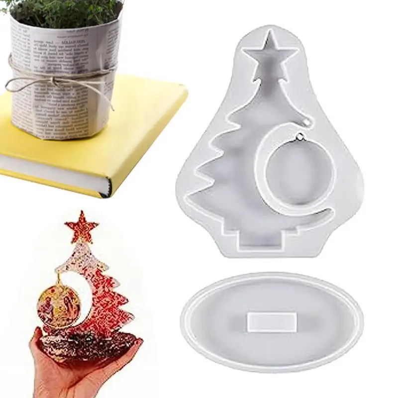 

Christmas Photo Frame Mold DIY Photo Frame Epoxy Casting Moulds Christmas Tree Shape Epoxy Casting Moulds Large Size Table Home