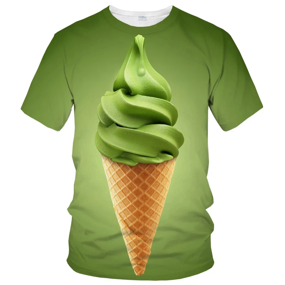 Ice Cream 3D Printing T Shirt Man Summer O-Neck Short Sleeve