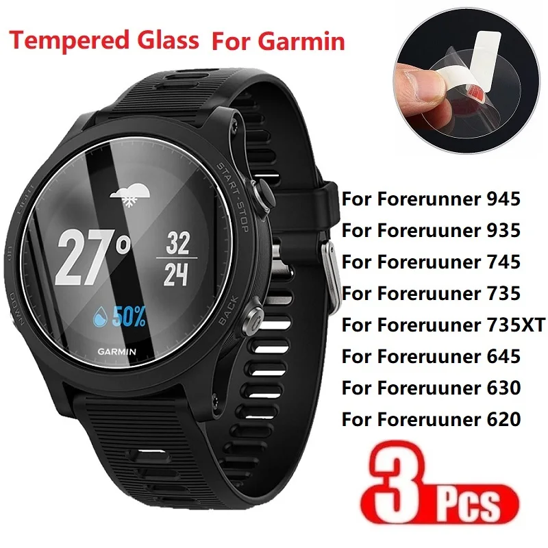 

Tempered Glass Screen Protector For Garmin Forerunner 945 935 745 735 XT 645 630 620 45 Smart Watch Protective Screen Glass Film