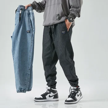 2024 Plus Size Men's Jeans Fashion Casual Jogger Harem Denim Pants Hip Hop new elastic waist jeans  Male Trousers 1