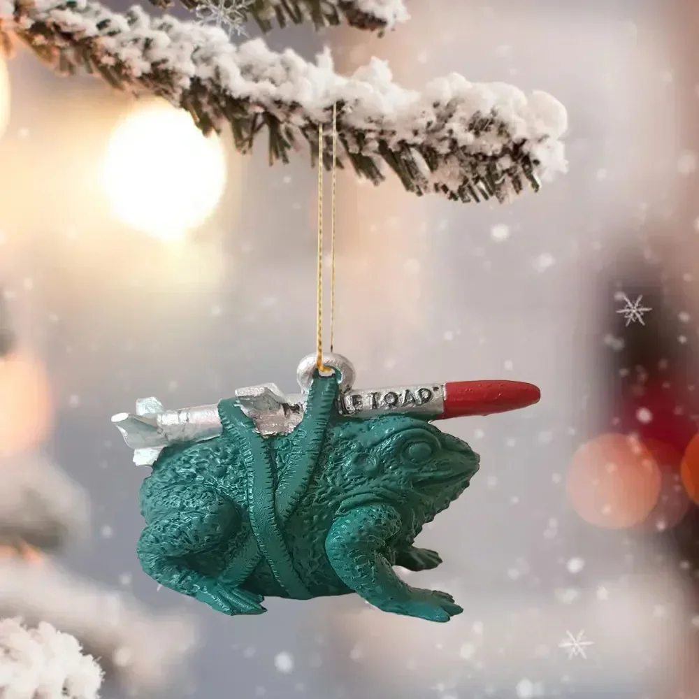 Mighty Toad Resin Decoration with Missile To Defend The Justice of The Animal Decorations Classmates and Friends Christmas Gifts