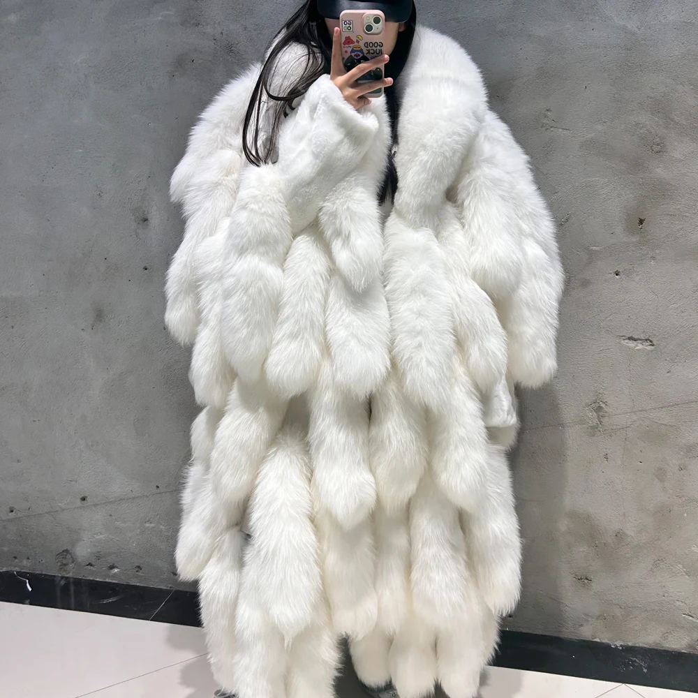 Coat Zapaka Oversized White Faux Fur Coat Fox Fur Fuzzy Faux Fur