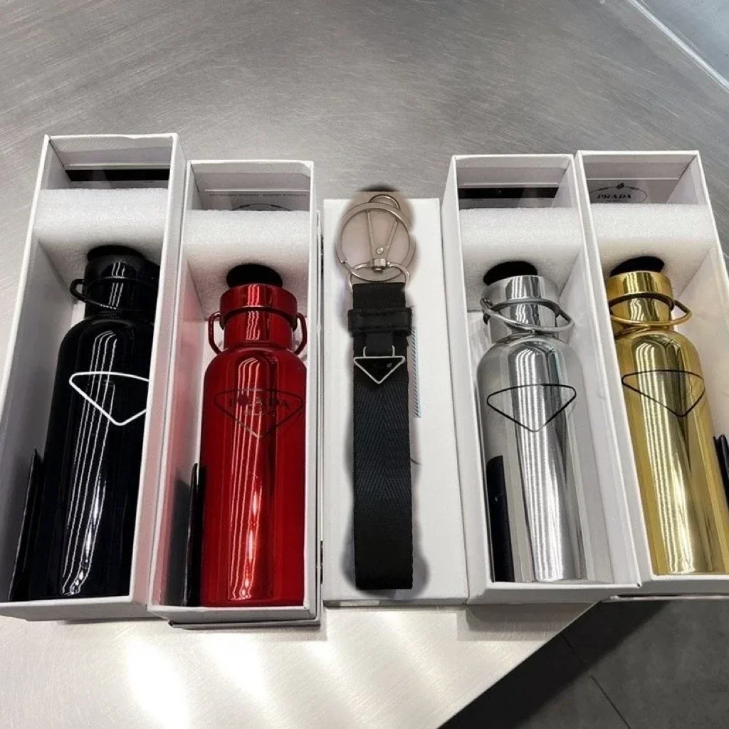 

Triangle Iron Plate Thermos Cup Limit with Straps Stainless Steel Water Bottle Portable Outdoor Vacuum Cup Festival Gifts Set