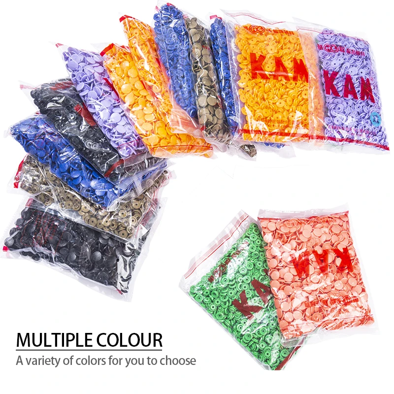 Wholesale 1000 Sets Plastic Snaps Button Fasteners T3/10mm T5/12.4mm T8/14mm Button Resin Garment Accessories for Baby Cloth