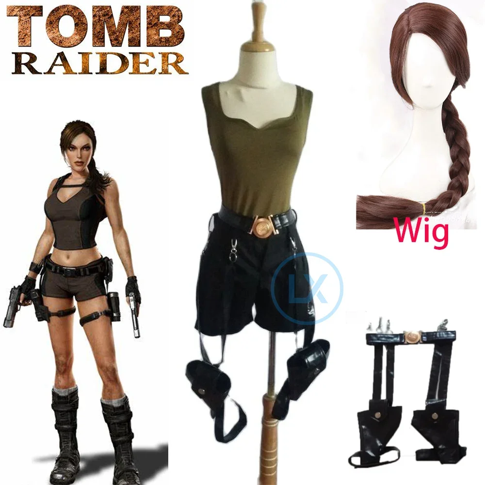 Costume Cosplay Tomb Raider Lishia Piggy Con Borsa Costume Cosplay Di Halloween Personalizzato Di Qualsiasi Dimensione Vestiti Di Halloween Cos