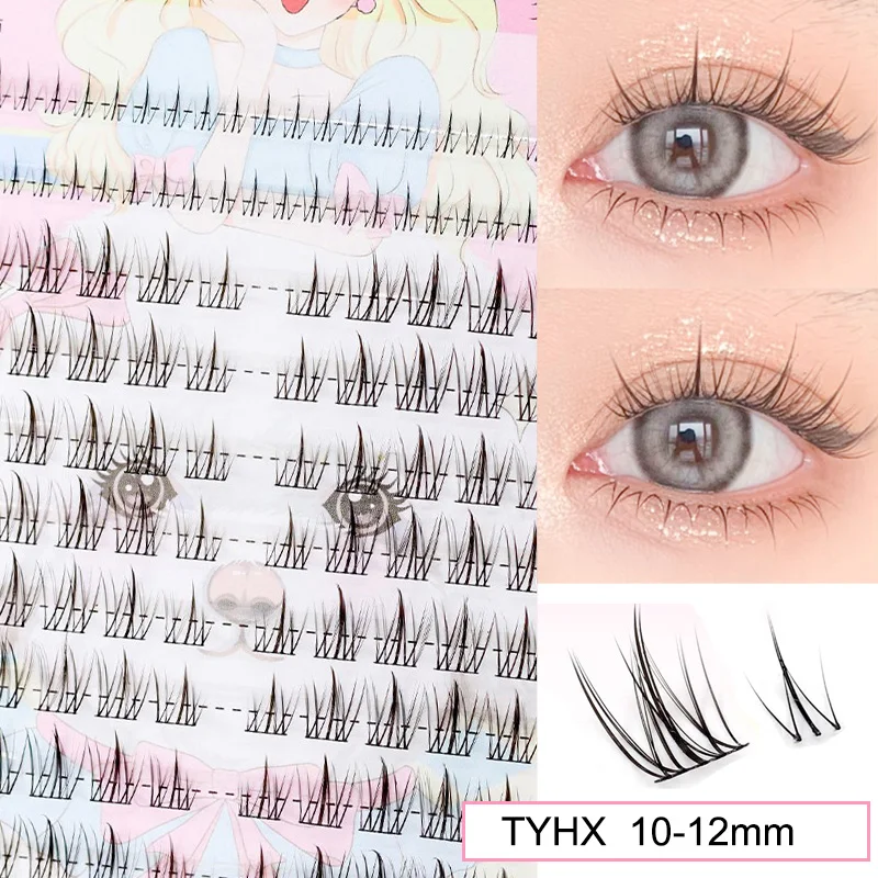 Sunflower Lashes - Brown Manga-Inspired Natural Soft Eyelashes, Large Capacity