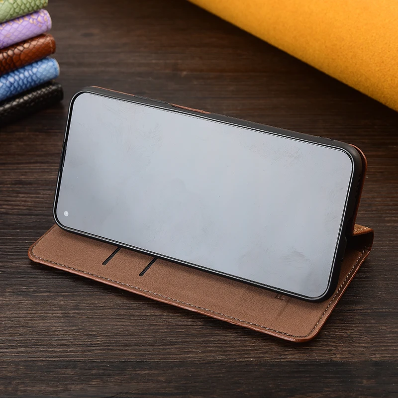 Leather Wallet Phone Case with Magnetic Flip Cover