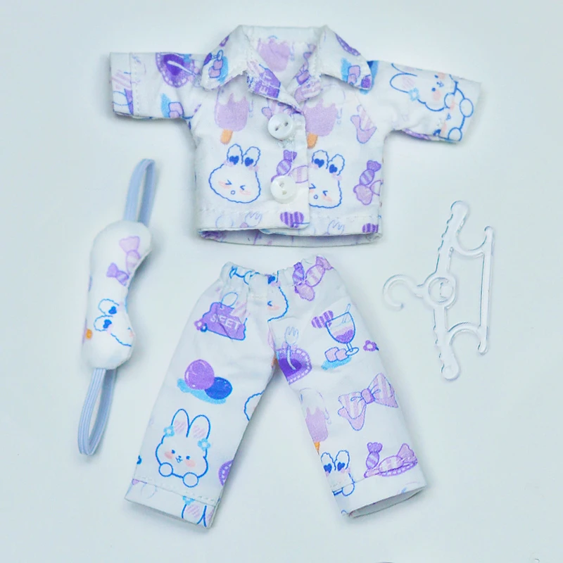 Ob11 sleepcoat clothes Long short sleeved pajamas full set for gsc body,p9 body, 1/12bjd 10cm size Doll Accessories