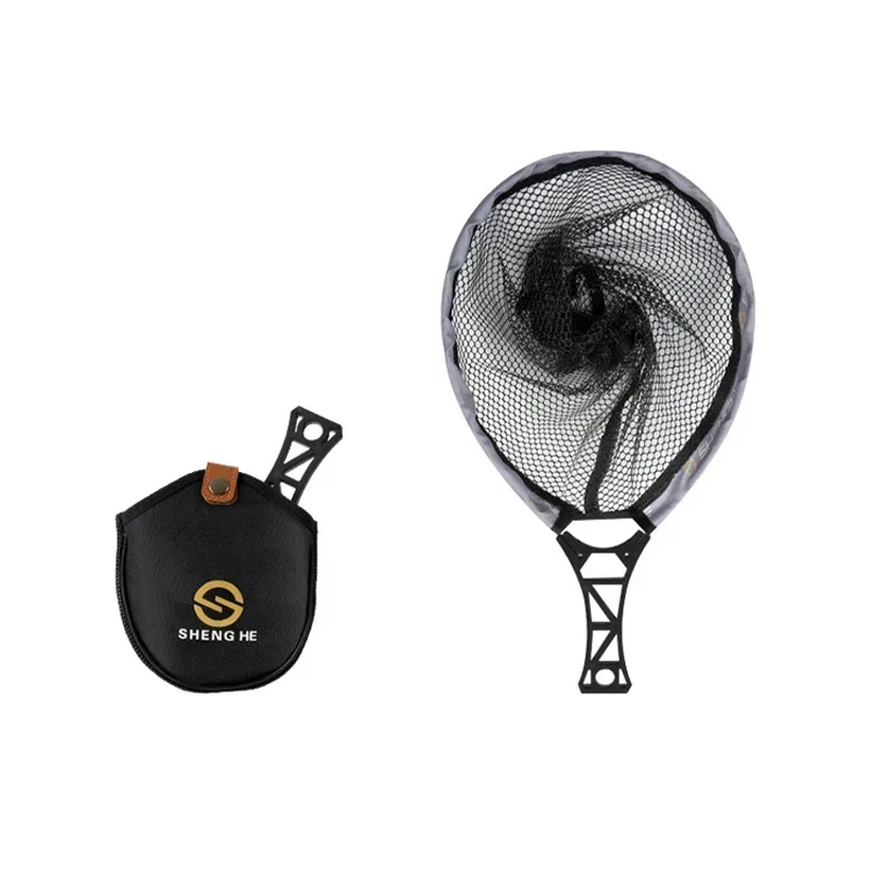 Handle Fly Fishing Hand Net Collapsible Small Mesh Foldable Landing Net Fishing Lures Outdoor Stream Tools Accessory fishing net fishing landing net