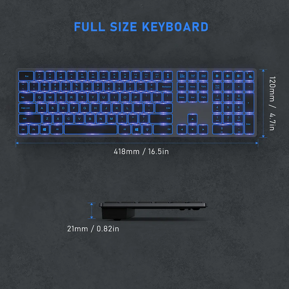 Conjunto de Teclado e Mouse sem Fio Recarregável Teclado Retroiluminado para Jogos Pente para Computador Portátil - Imagem 2