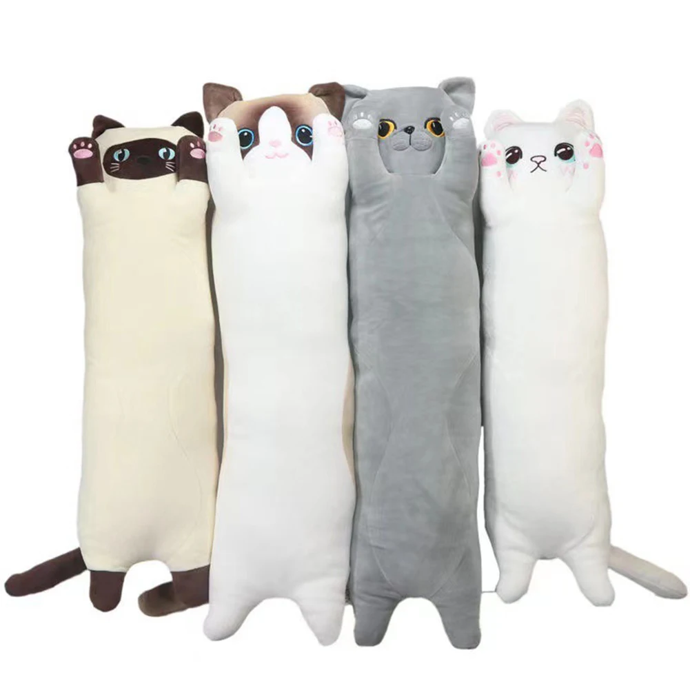 Juguetes de peluche de gato de 50-150cm de largo, 10 estilos, almohada de  dormir para decoración del hogar, regalos de cumpleaños para niñas -  AliExpress