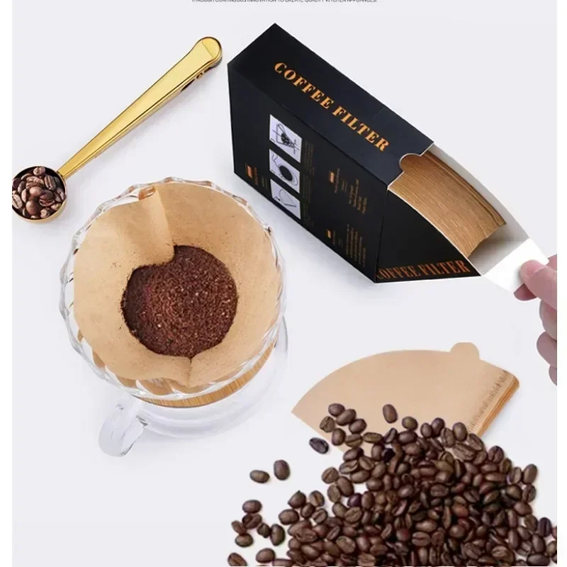 

Coffee Filter Paper Handmade Coffee Special Cone-Shape Filter Paper Environmentally Friendly Log Pulp Coffee Brewing Filter Bag