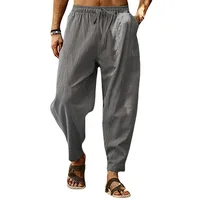 Men's Pants Cotton and Linen Male Summer New Solid Color Mens Trousers Loose Fitness Causal Plus Size