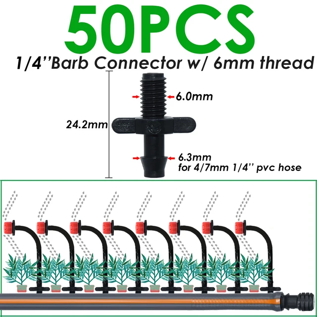 drip irrigation kit near me SPRYCLE Drip Irrigation 1/4 Bend Arrow Dripper Sprinkler Barb Tee Water Pipe Connector Cross Shut-Off Fitting 4/7mm Hose Garden drip line kit Watering & Irrigation Kits