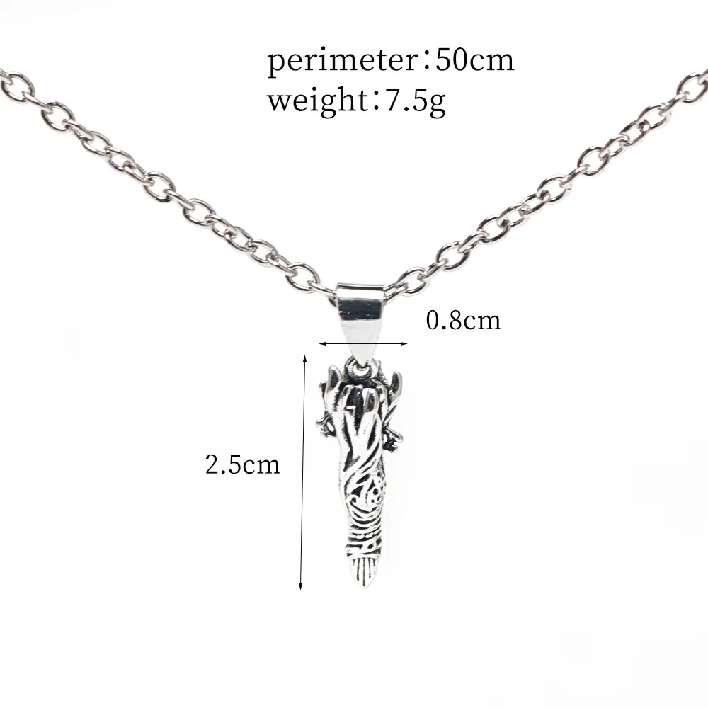 Anime Jujutsu Kaisen Fushiguro Toji Cosplay Necklace Sword Spear of Tianri Knife Pendant Necklaces for Men Jewelry