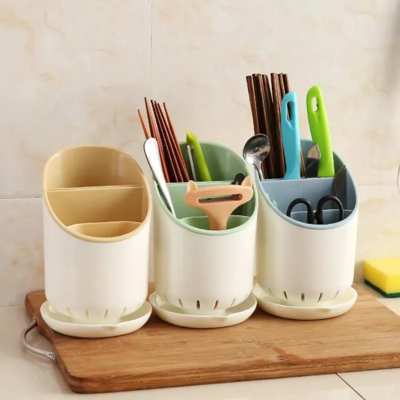 Space Saving Tableware Storage Rack New Drainage Hole with Tray Chopstick Holder Detachable Large Capacity Household Drain Rack 6
