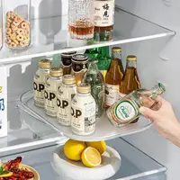 360° Rotatable Storage Tray Kitchen Refrigerator Turntable Rack Fridge Fruit Vegetables Storage Container Turntable Organizer 2