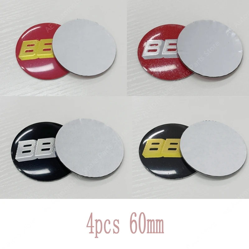 4 Pz/Set 60Mm Nero Argento Rosso Oro Per Bbs Logo Car Wheel Center Hub Cap Emblem Badge Stickers Per Bbs Styling Trim Accessori