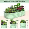 2-Pack Oval Galvanized Steel Raised Garden Bed Open Base Safety Edge Metal Planter Box Raised Beds for Vegetables Flowers Herbs