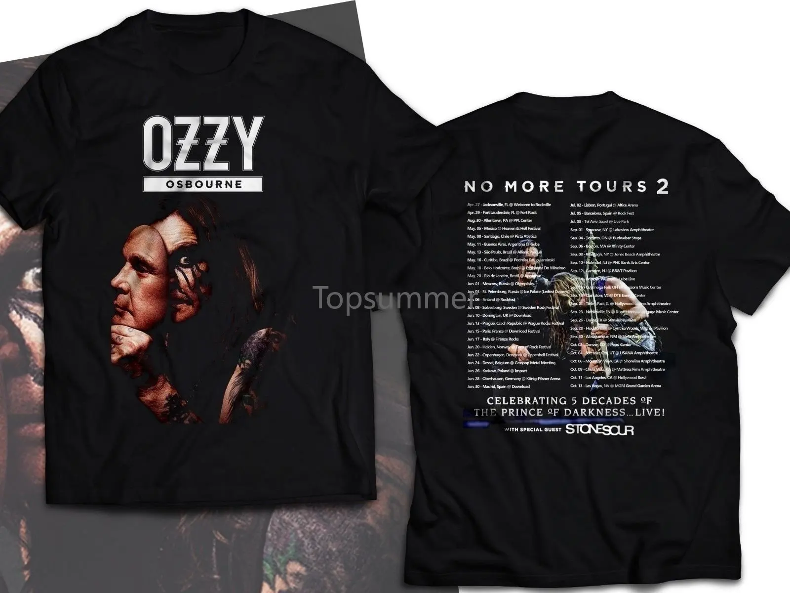 

Ozzy Osbourne No More Tour 2 T Shirt Men'S Foshion Short Sleeves Cotton Tops Clothing Block