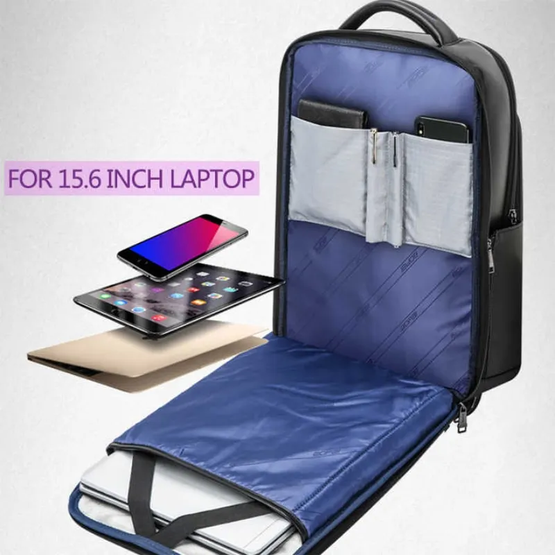 BOPAI Wholesale High End Bsci Bopai Business Cowhide Anti Theft 15.6 Inch Laptop Usb Charging Custom Luxury Men Real Leather Bac 6