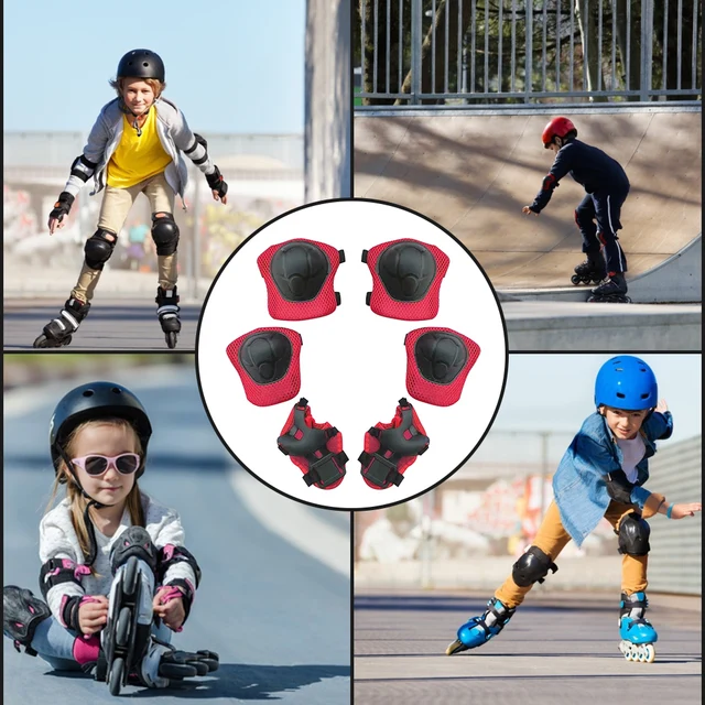6pcs Protective Gears Set for Kids Children Knee Pad Elbow Pads Wrist Guards Child Safety Protector Kit for Cycling Bike Skating 6