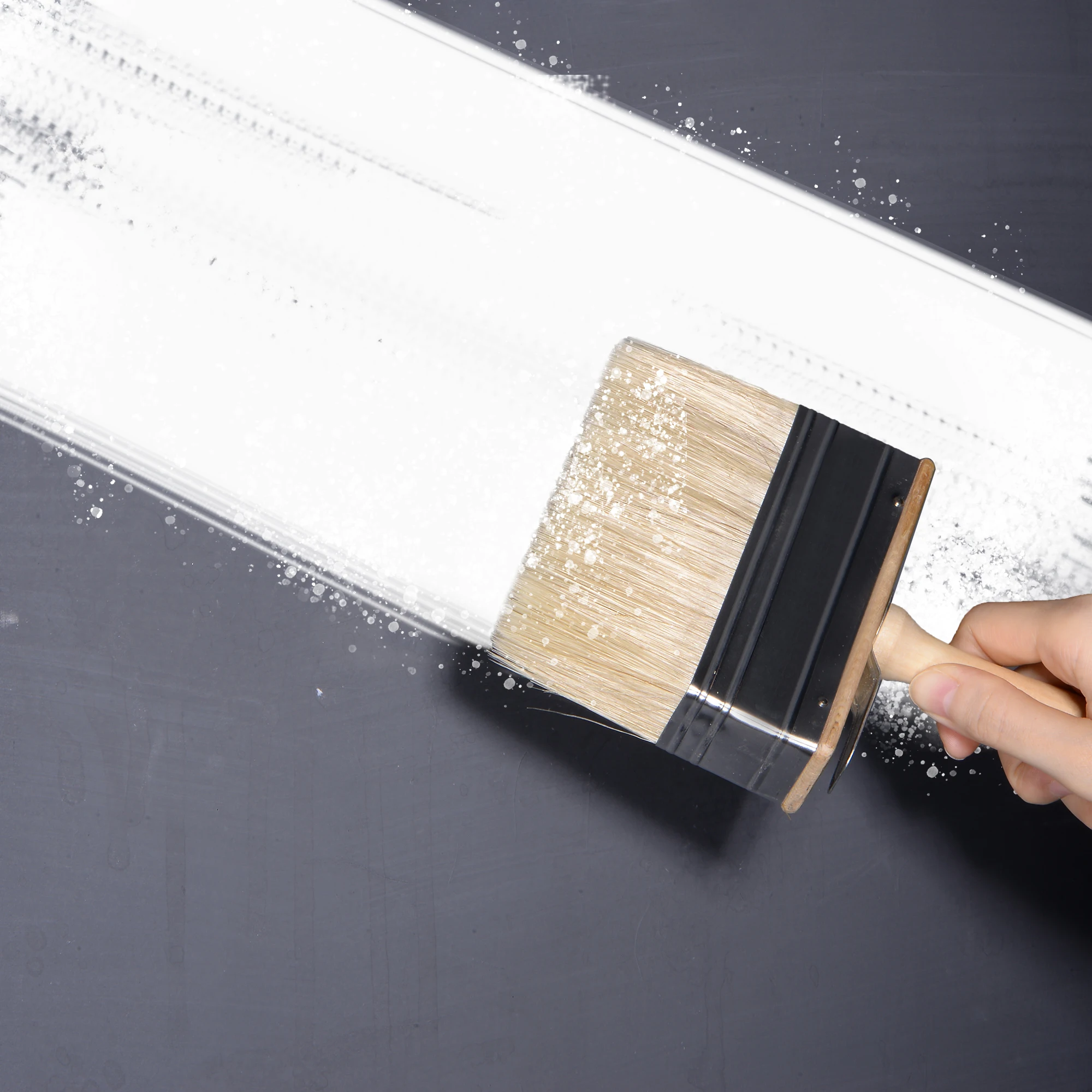 uxcell Staining Paint Brush for Walls 4.7" Width 1.2" Double Thick Bristle with Wood Handle