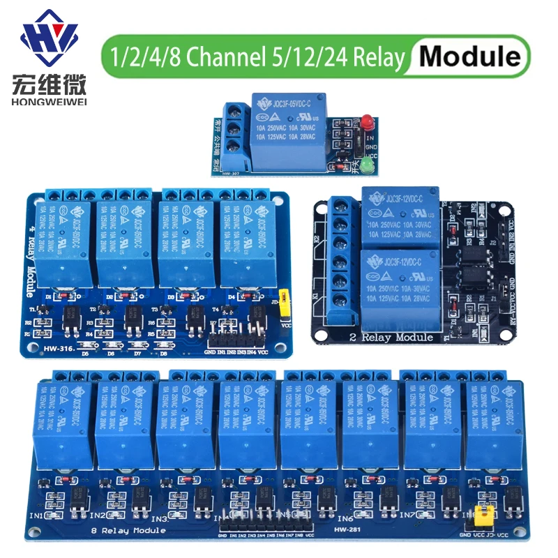 تيار مستمر 5 فولت 12 فولت 24 فولت 1 2 4 6 8 قناة وحدة التتابع مجلس درع مع Optocoupler/الشناد عالي ومنخفض المستوى لاردوينو التوت