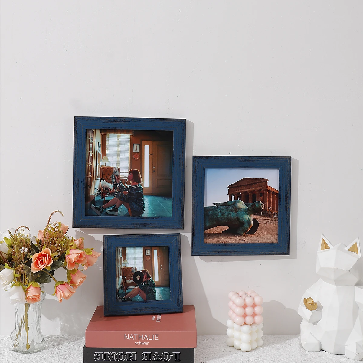 Photo frame creative simple table photo wall hanging wall 6"7"8" American modern casual square decoration 1PC
