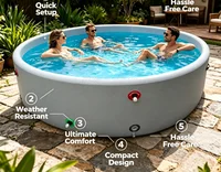 Piscine hors sol en PVC à structure gonflable personnalisable de grande taille avec pompe filtrante pour les jeux d'été en plein air dans la cour 3
