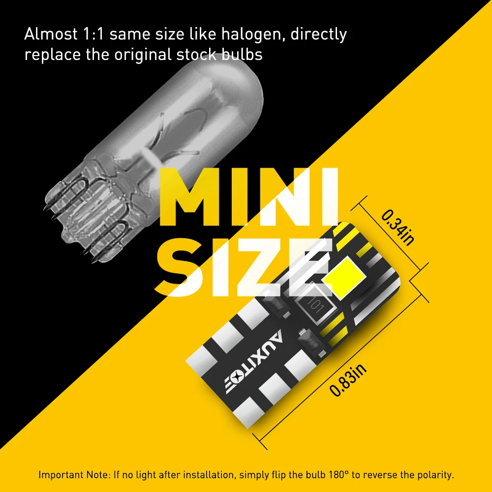 AUXITO W5W LED ĵ  , ڵ ׸ ,  , Ʈũ ȣ , T10, 10 , ǰ