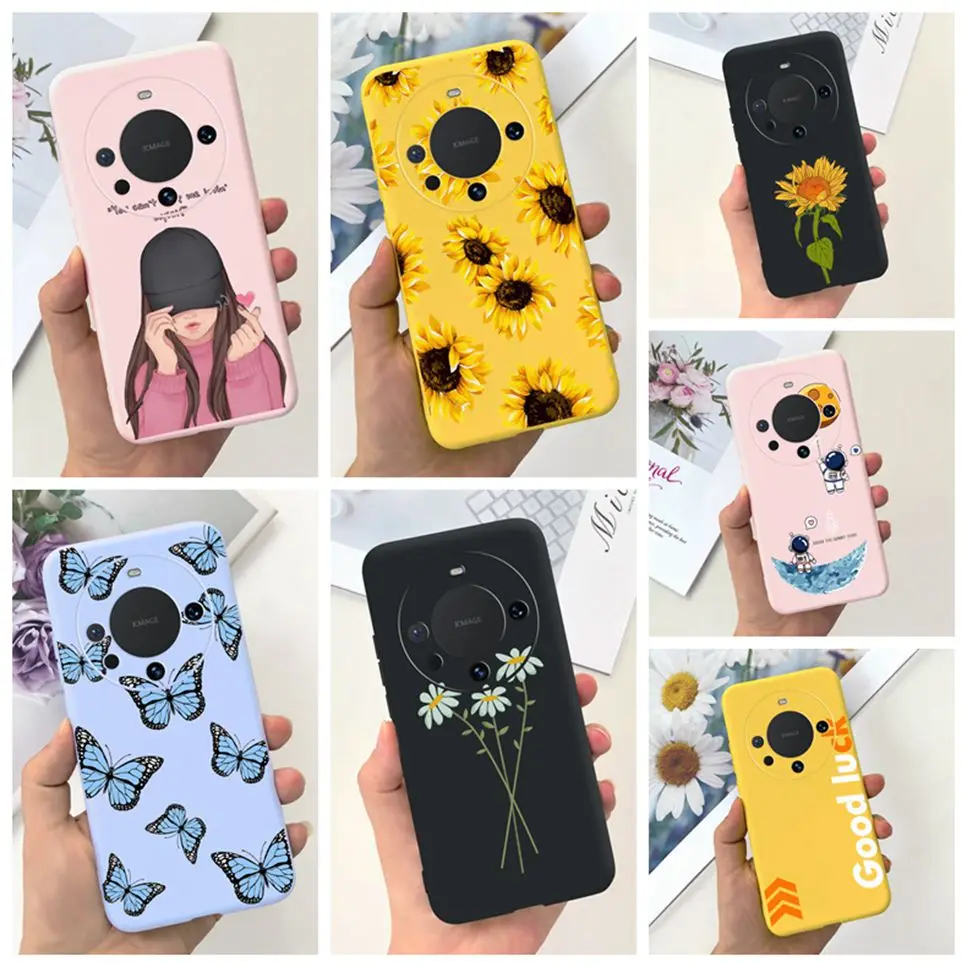 Nuovo Per Huawei Mate 60 Aln-Al00 Custodia Morbida In Silicone Girasole Per Huawei Mate 60 60 Pro 5G Cover Posteriore Antiurto Fundas