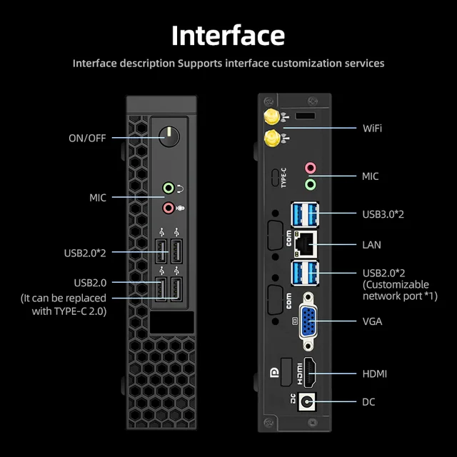 Mini PC YCTipc con Intel Core, 8GB RAM, 512GB SSD, WiFi Dual Band y BT 4.2