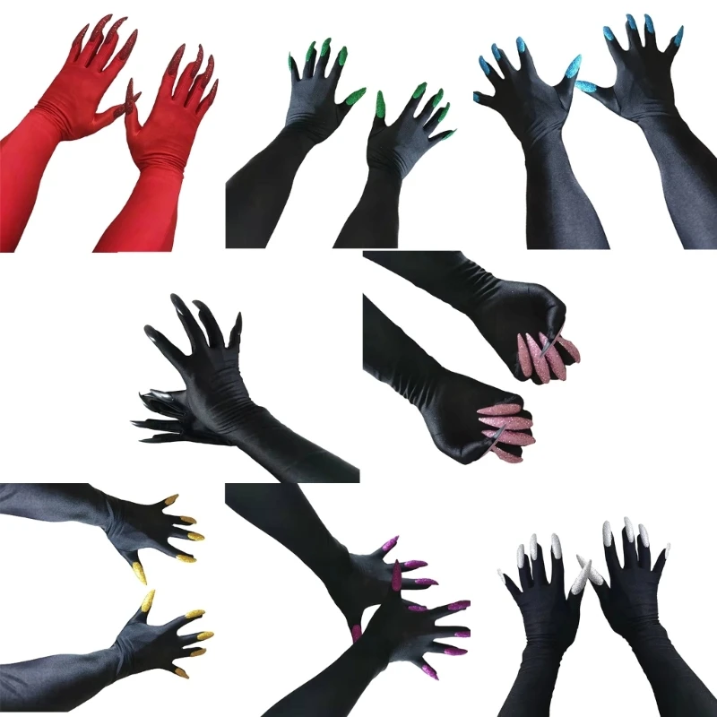

Horrible Halloween Claw Gloves Funny Cosplay Party Long Nails Witches