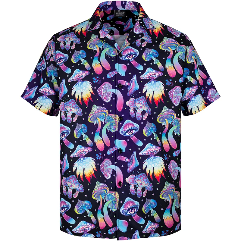 thumbnail image 1 of Camisa hawaiana de playa para hombre con estampado 3D de guitarra, camisas Alho de manga corta con botones, blusas de gran tamaño para hombre, 1 of 5