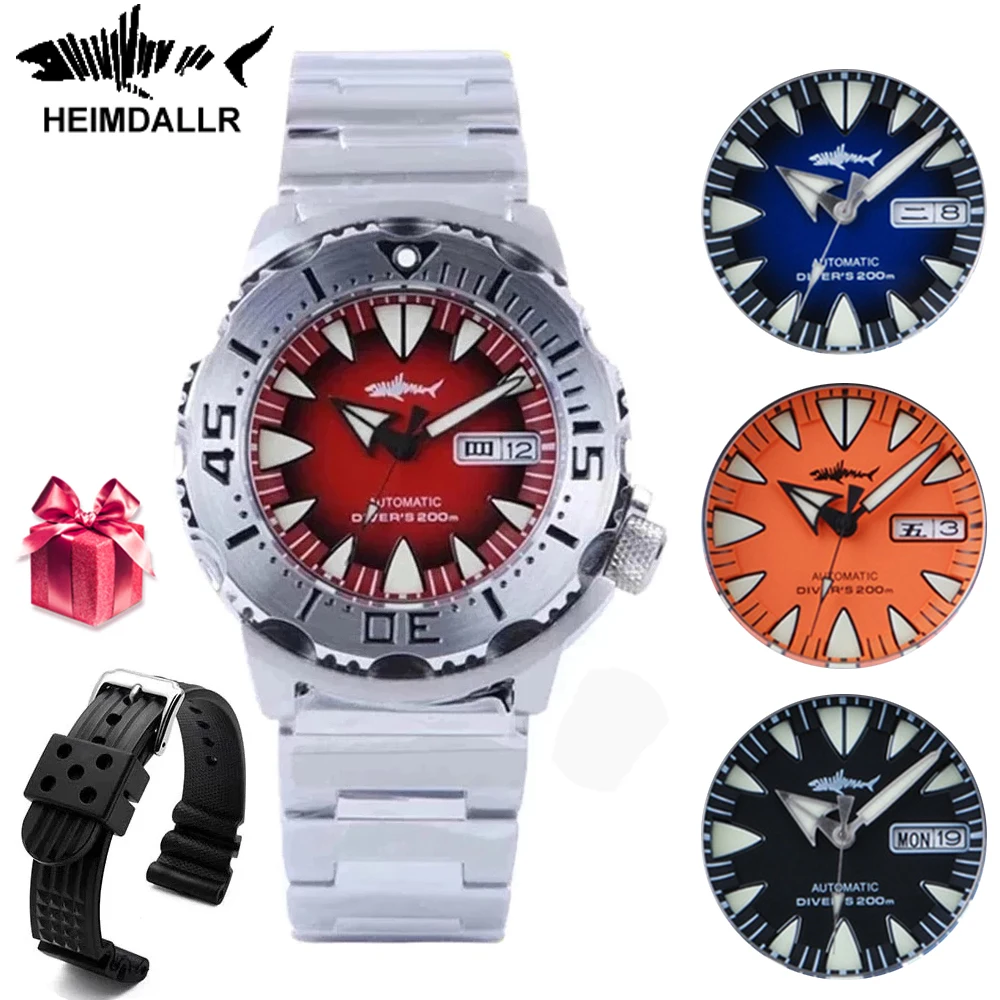 

Heimdallr Sharkey OceanMonster Dive Watch NH36A Automatic Movement Mechanical Watches PVD Luminous Sapphire Diving Wristwatch