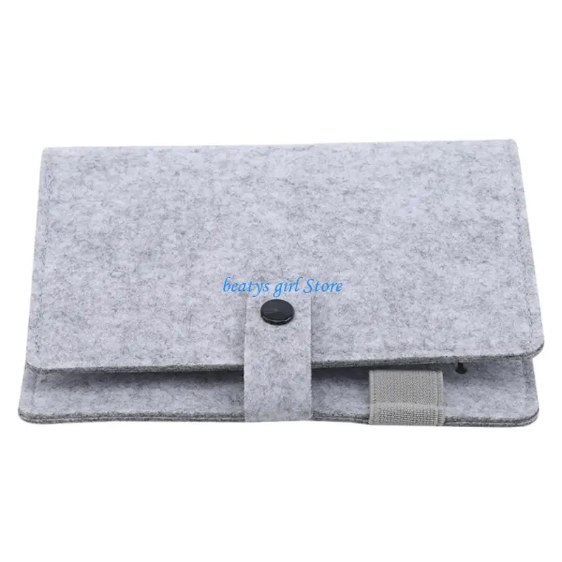 C7AB 리필 가능 펠트 천 4 링 바인더 18.5x23cm 리필 가능 노트북 저널 커버(카드 포켓 및 탄성 펜 슬롯 포함)