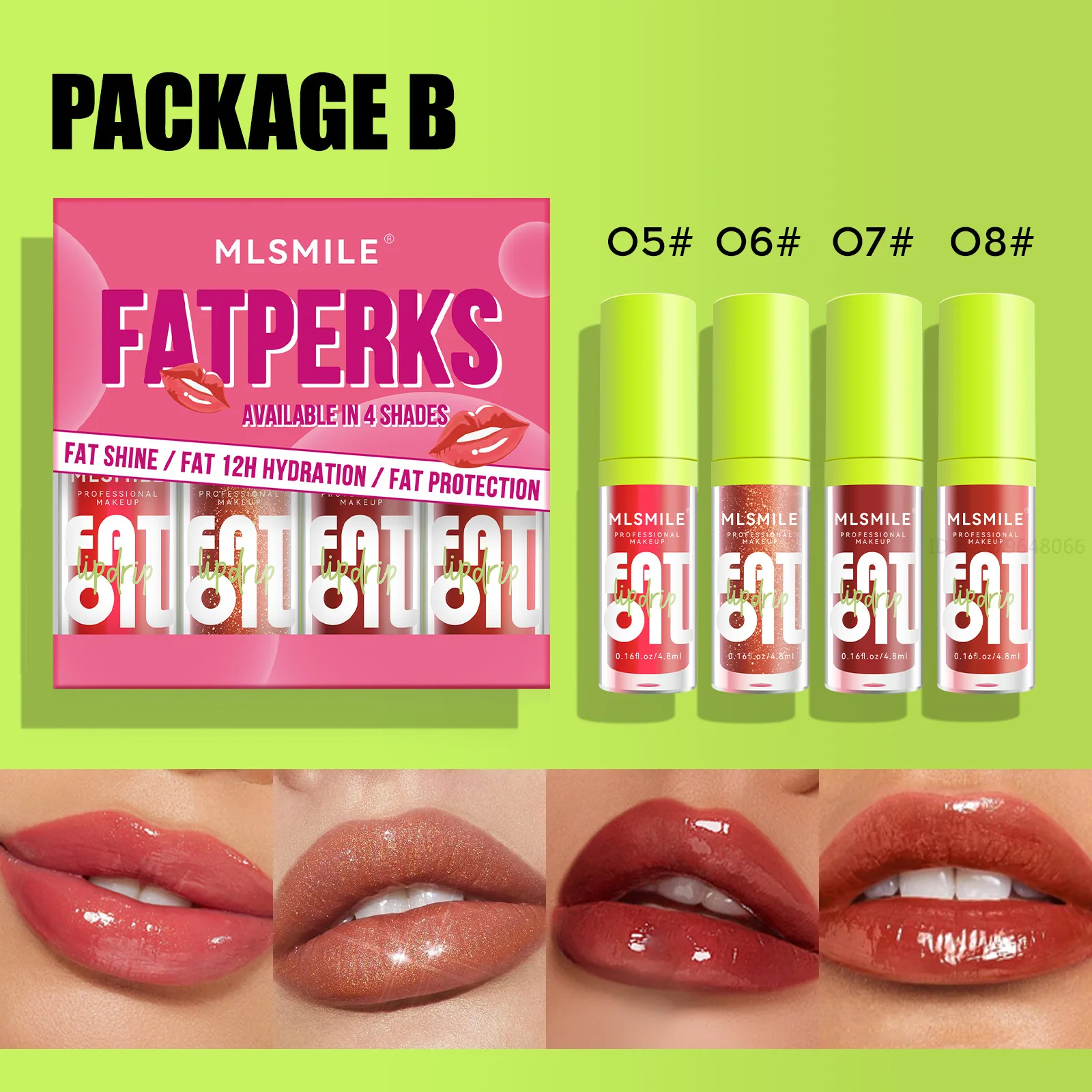 Lip Glaze Lip Plumper 4Pcs/Set Jelly Lip Plumping Oil Transparent Long Lasting Moisturizing Lip Care Hydrating Glaze Make Up Liquid Lipstick