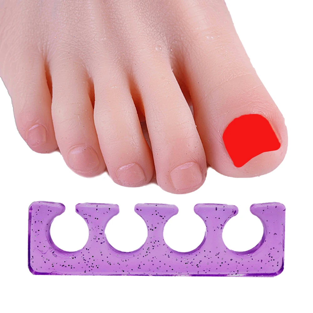 2pcs (1pair)Soft Silicone Finger Toe Separator Flexible Finger Toe Spacer Separation Straighteners Nail Pedicure Tools toe separators toe spreader finger toe separator