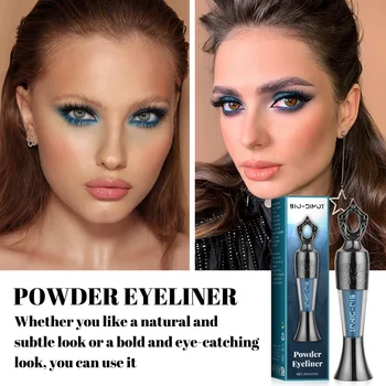 BIO-DIMOT Blue Powder Eyeliner - Long Lasting, Smudge Proof, Intense Color Eye Makeup for Swimming, Parties & Daily Use (2g)