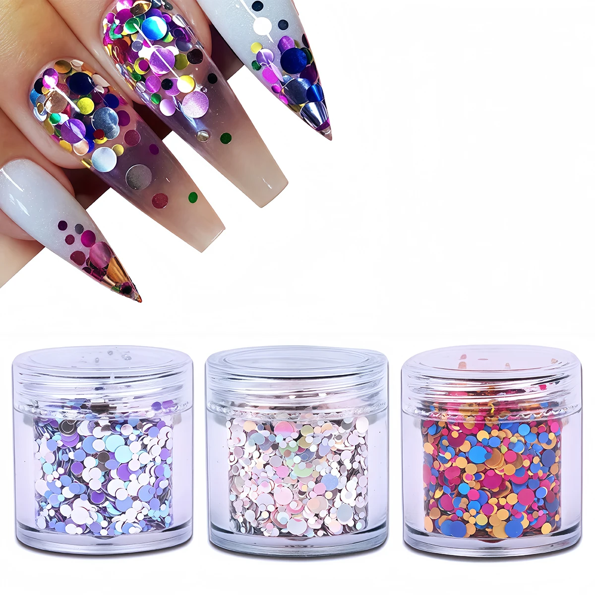 10 ml Nail Art Pailletten holographische runde Form Glitter Flake Maniküre DIY Harz UV Silikon Form Füllstoff Kunst Dekoration Zubehör – Detail 6
