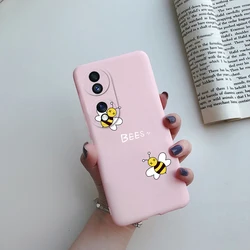 Cute Cartoon Silicone Soft Bumper Case - Enhanced Back Cover for Honor70 Pro Plus (Pink)