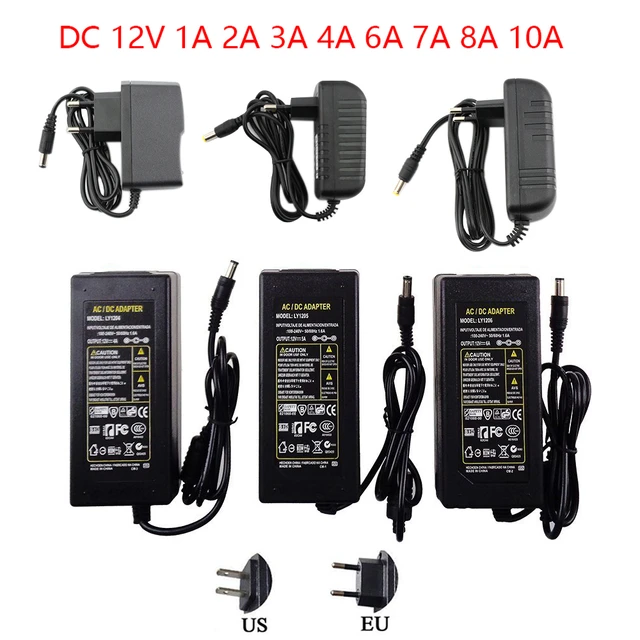 AC DC 12 Volt Universal Power Supply Adapter 12V 1A 2A 3A 4A 6A 7A