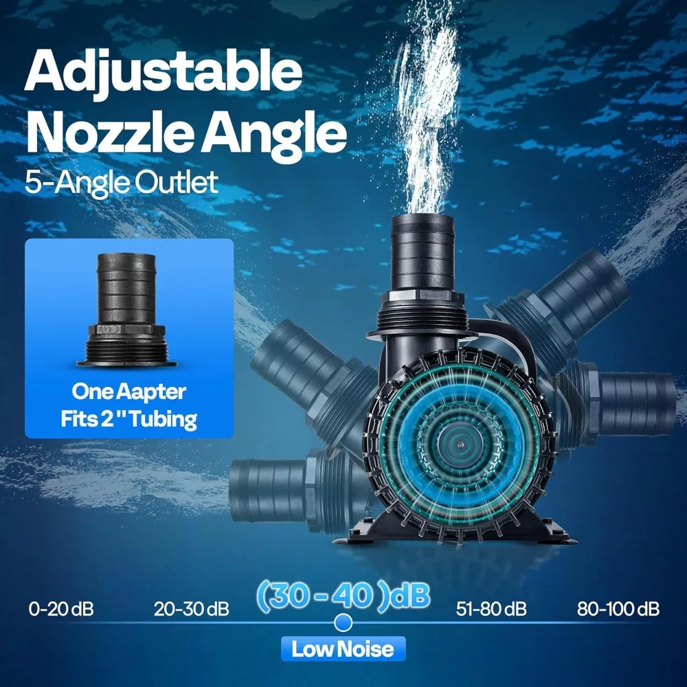 620W 9000GPH Submersible Water Pump for Koi Pond Pool Waterfall Fountains Fish Tank Aquarium Hydroponic