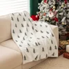 Christmas Blanket White Pine Tree Print Soft Plush Cozy Warm Xmas Design Home Decor Sofa Bed Living Room Festive Winter Gift 2